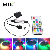SATA Controller DC 5V 3Pin RF 17 Keys Molex Large 4Pin Pixel PC Controller WS2812B SK6812 Címezhető RGB LED fénycsíkokhoz