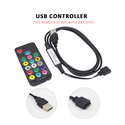 SATA Controller DC 5V 3Pin RF 17 Keys Molex Large 4Pin Pixel PC Controller WS2812B SK6812 Címezhető RGB LED fénycsíkokhoz
