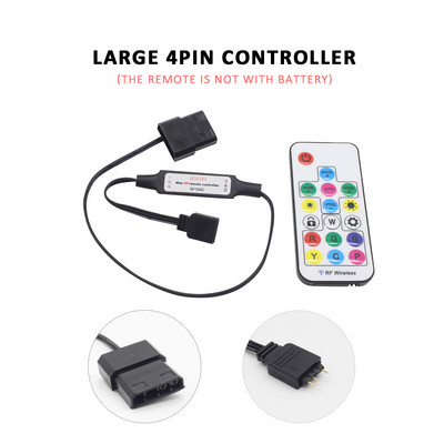 SATA Controller DC 5V 3Pin RF 17 Keys Molex Large 4Pin Pixel PC Controller WS2812B SK6812 Címezhető RGB LED fénycsíkokhoz