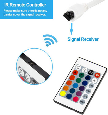 RGB LED Strip Light Remote Controller 24 Key IR Remote Dimmer DC 12V 2A LED Power for 12V 5050 3528 RGB LED Rope Lights