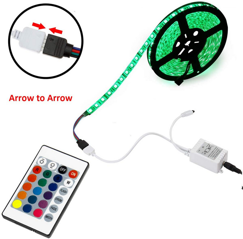 RGB LED Strip Light Remote Controller 24 Key IR Remote Dimmer DC 12V 2A LED Power for 12V 5050 3528 RGB LED Rope Lights