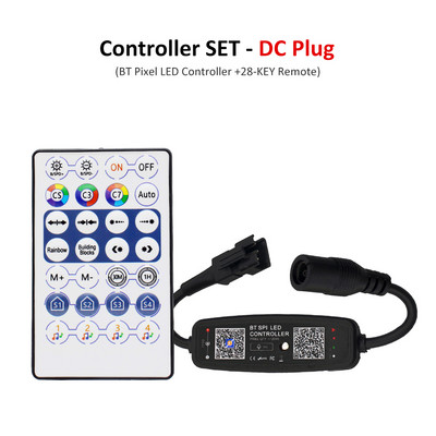 WS2811 WS2812B RGB LED vezérlő Bluetooth zene USB 5V 12V DC 24V címezhető LED szalagos pixel szalagos fény IC távirányító