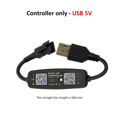 WS2811 WS2812B RGB LED vezérlő Bluetooth zene USB 5V 12V DC 24V címezhető LED szalagos pixel szalagos fény IC távirányító