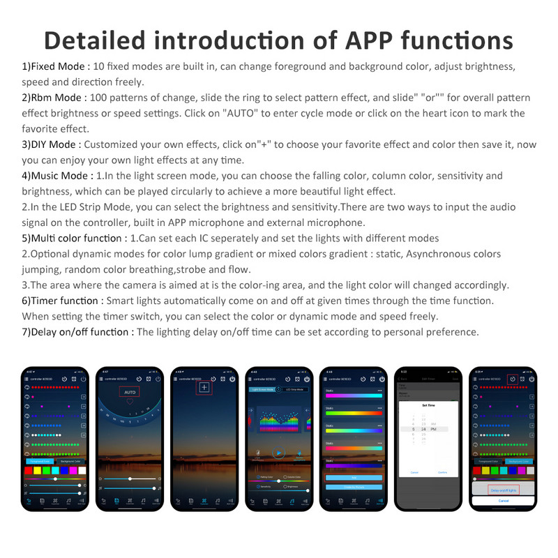 WS2811 WS2812B RGB LED vezérlő Bluetooth zene USB 5V 12V DC 24V címezhető LED szalagos pixel szalagos fény IC távirányító