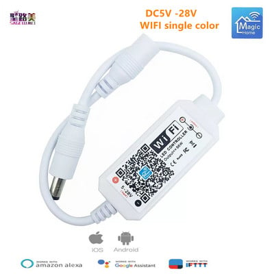 DC5V 12V 24V su Bluetooth suderinamas belaidis WiFi valdiklis, RGB/RGBW RF LED valdiklis, skirtas 5050 WS2811 WS2812B Pixel LED juostelė