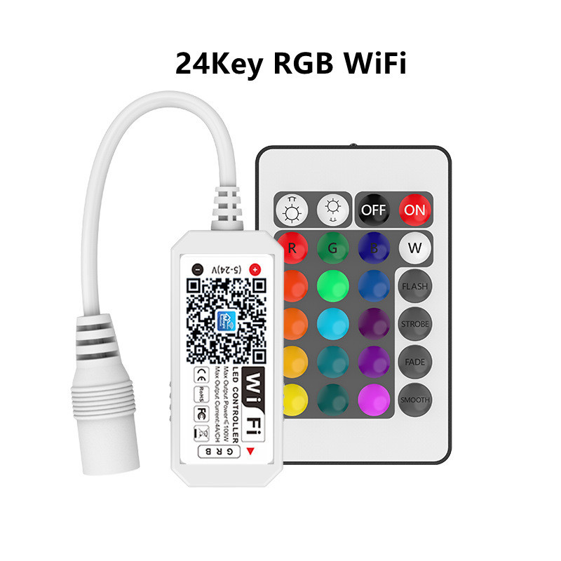 DC5V 12V 24V Bluetooth-kompatibilis vezeték nélküli WiFi vezérlő, RGB/RGBW RF LED vezérlő 5050 WS2811 WS2812B Pixel led szalaghoz