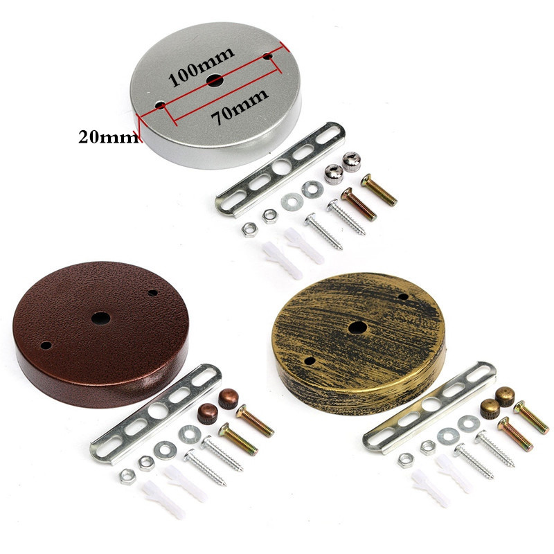 100mm 120mm Soclu metalic din fier Suport bază lampă Baldachin de tavan Montare aplice de perete Bază cu LED Baza cu disc de lampă cu pandantiv de epocă