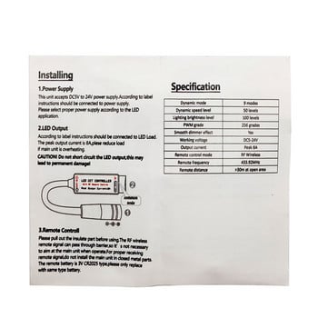 DC5-24V 8A CCT Led Controller 16 πλήκτρων RF Ασύρματο τηλεχειριστήριο για 5050 WW+CW Λωρίδα με λειτουργία χρονοδιακόπτη Ρύθμιση χρονισμού ελέγχου