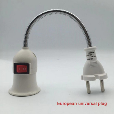 E27 Lámpatalp US/EU/UK Dugaszolóaljzat-aljzat adapter Izzó rugalmas hosszabbító Állítható szabványos közepes lámpa foglalat átalakító