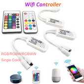 DC5V 12V 24V RGB Led Wifi vezérlő RGBW RGBWW Bluetooth-kompatibilis WiFi LED 5050 2835 WS2811 WS2812B led szalaghoz Magic Home