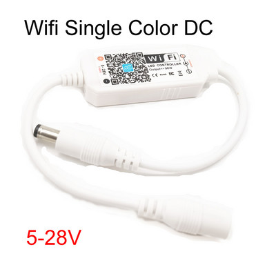 DC5V 12V 24V RGB Led Wifi vezérlő RGBW RGBWW Bluetooth-kompatibilis WiFi LED 5050 2835 WS2811 WS2812B led szalaghoz Magic Home