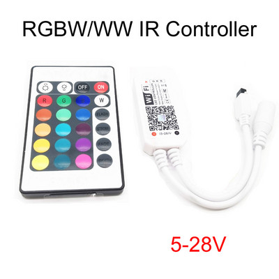 DC5V 12V 24V RGB Led Wifi vezérlő RGBW RGBWW Bluetooth-kompatibilis WiFi LED 5050 2835 WS2811 WS2812B led szalaghoz Magic Home