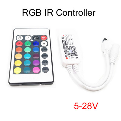DC5V 12V 24V RGB Led Wifi vezérlő RGBW RGBWW Bluetooth-kompatibilis WiFi LED 5050 2835 WS2811 WS2812B led szalaghoz Magic Home