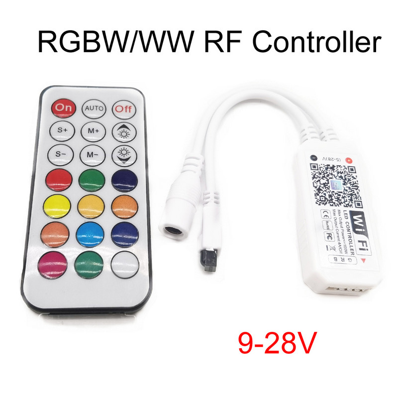 DC5V 12V 24V RGB Led Wifi vezérlő RGBW RGBWW Bluetooth-kompatibilis WiFi LED 5050 2835 WS2811 WS2812B led szalaghoz Magic Home