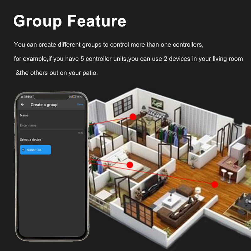 DC5-24V 2 gombos mini Bluetooth zenegombbal/telefon APP vezérlővel 4 Pin 5050 RGB vagy 3 Pin egyedileg címezhető LED szalaghoz