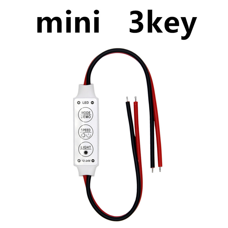 LED szalagvezérlő mini dimmer RF távirányító DC 5V 12V 24V vezérlő LED 5050 2835 egyszínű szalaghoz