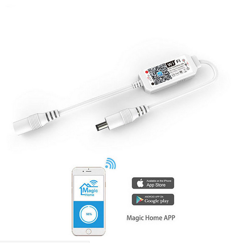 Smart Magic otthoni Wifi vezérlő egyszínű LED szalaglámpához DC 5V 12V 24V Vezeték nélküli hangidőzítő Zene APP vezérlő Dimmer