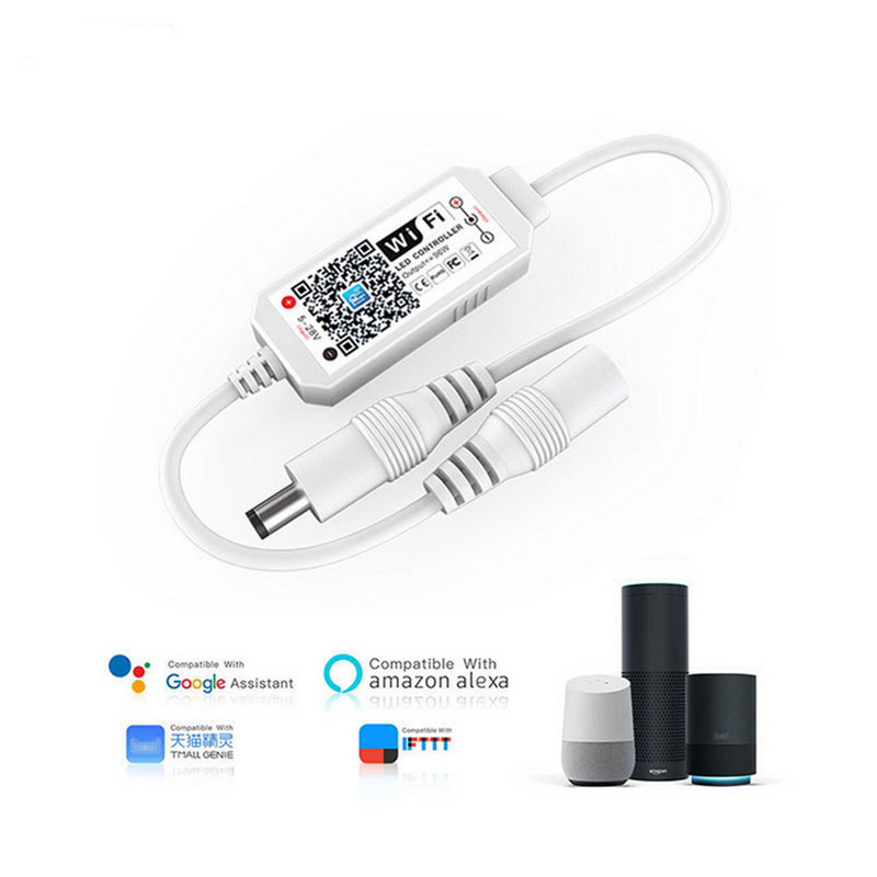 Smart Magic otthoni Wifi vezérlő egyszínű LED szalaglámpához DC 5V 12V 24V Vezeték nélküli hangidőzítő Zene APP vezérlő Dimmer