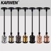 KARWEN Vintage rippvalgusti alus Retro tööstuslik rippvalgusti hoidik Lihtsad rippvalgustid 110 V 220 V valgustid E27 restoranile
