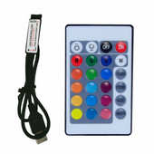 USB 24 kulcsos RGB LED vezérlő 5 V IR távirányító RGB LED fényerőszabályzó USB interfész 4 tűs Alkalmazás a 2835 5050 3528 RGB led szalagos lámpára