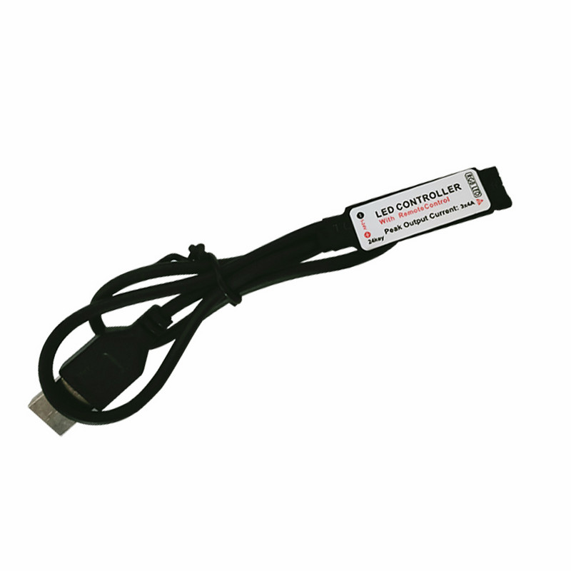 USB 24 kulcsos RGB LED vezérlő 5 V IR távirányító RGB LED fényerőszabályzó USB interfész 4 tűs Alkalmazás a 2835 5050 3528 RGB led szalagos lámpára