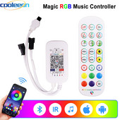 5V-24V RGB zenei dinamikus LED pixel vezérlő Bluetooth alkalmazás 24 gombos beépített mikrofon dimmer WS2812 WS2811 címezhető LED szalaghoz