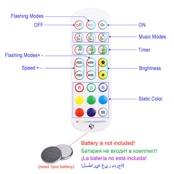 5V-24V RGB Music Dynamic LED Pixels Controller Bluetooth App 24Key Ενσωματωμένο Mic Dimmer για WS2812 WS2811 Διευθυνσιοδοτούμενη ταινία LED