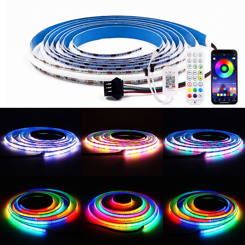 5V-24V RGB zenei dinamikus LED pixel vezérlő Bluetooth alkalmazás 24 gombos beépített mikrofon dimmer WS2812 WS2811 címezhető LED szalaghoz