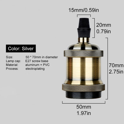 E27 lámpafoglalat Vintage hőálló függőlámpa foglalat ipari lámpatartó lámpa nappali konyhához lakberendezéshez