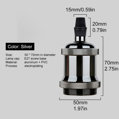 E27 lámpafoglalat Vintage hőálló függőlámpa foglalat ipari lámpatartó lámpa nappali konyhához lakberendezéshez
