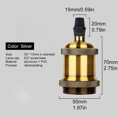 E27 lámpafoglalat Vintage hőálló függőlámpa foglalat ipari lámpatartó lámpa nappali konyhához lakberendezéshez