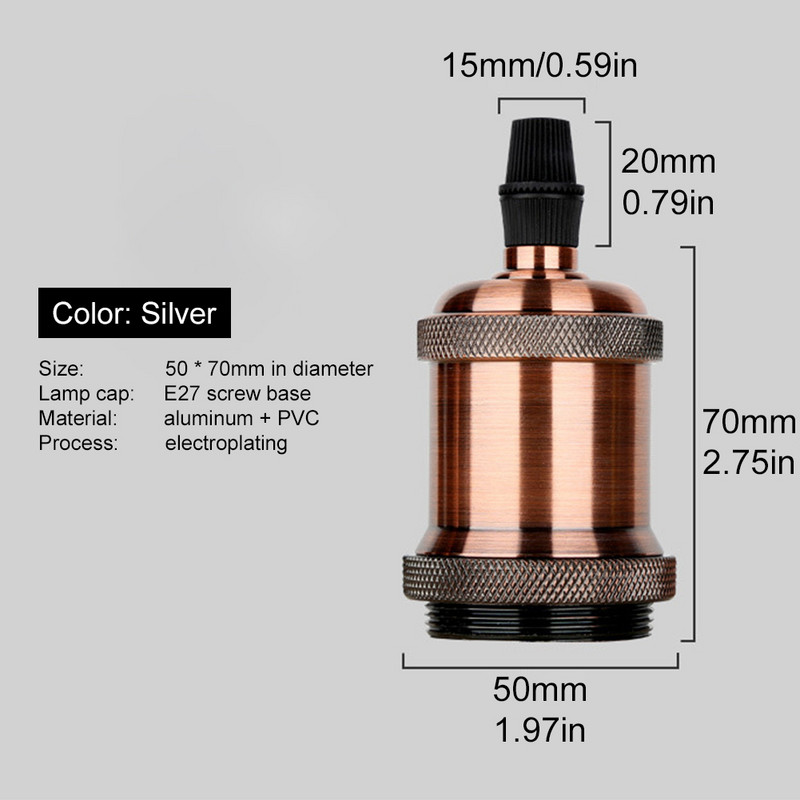 E27 lámpafoglalat Vintage hőálló függőlámpa foglalat ipari lámpatartó lámpa nappali konyhához lakberendezéshez