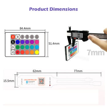 24Keys Tuya RGB Controller Beacon Bluetooth IR LED Strip Light Дистанционно управление за DC5-24V COB Tape Lights Phone APP Dimmer