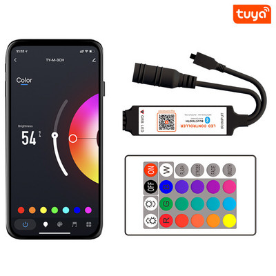 24Keys Tuya RGB Controller Beacon Bluetooth IR LED sloksnes gaismas tālvadības pults DC5-24V COB lentes apgaismojumam Phone APP Dimmer