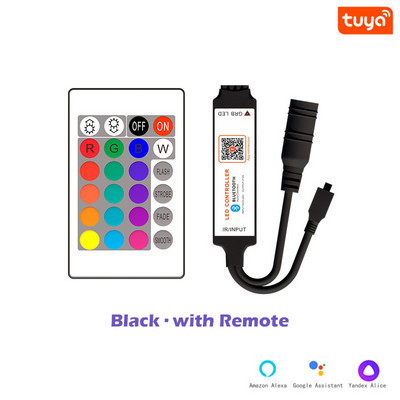 24 Keys Tuya RGB Controller Beacon Bluetooth IR LED Strip Light távirányító DC5-24V COB Tape Lights Phone APP Dimmer