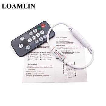 5-24V 14Keys RF LED Strip Controller Mini Dimmer RF Remote For 5050 2835 Led Strip Μονόχρωμο