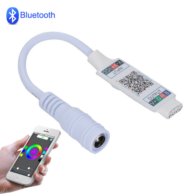 Mini RGB Bluetooth-kompatibilis vezérlő DC 5V 12V 24V Music BT Smart APP vezérlő Fénycsík vezérlés RGB LED szalaghoz