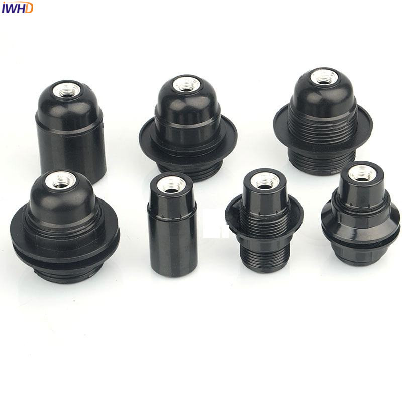 IWHD műanyag szerelvény Douille E27 E14 foglalatú izzótartó 110-220V Portalamparas E27 lámpatartó talp LED Retro Vintage UL CE