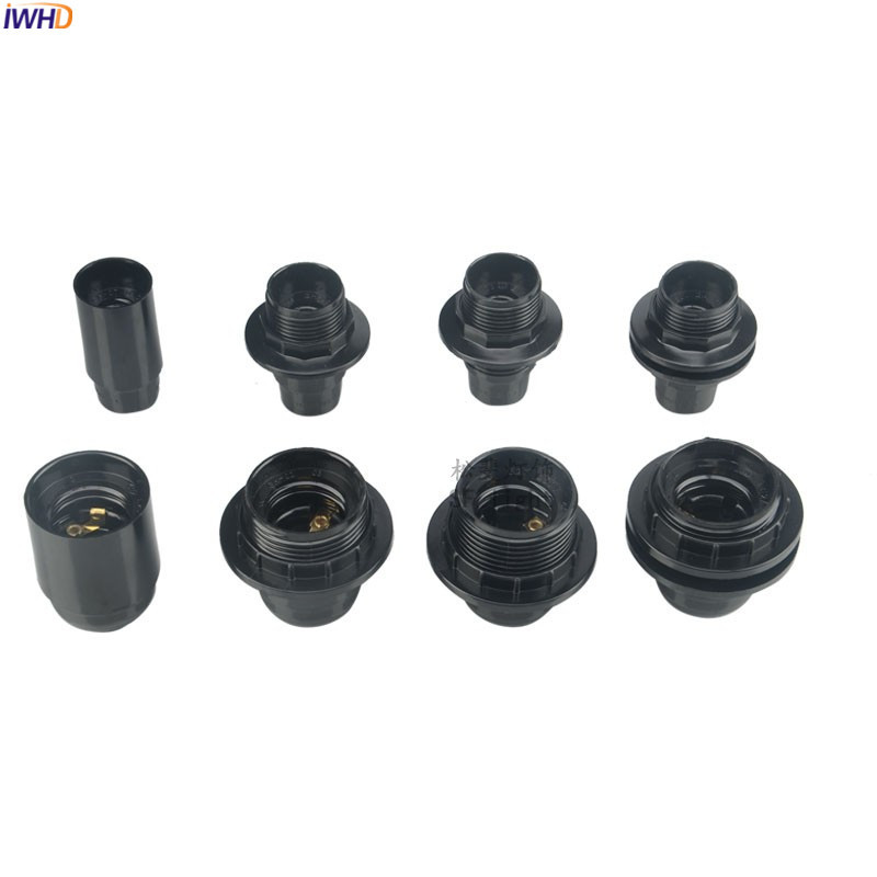 IWHD műanyag szerelvény Douille E27 E14 foglalatú izzótartó 110-220V Portalamparas E27 lámpatartó talp LED Retro Vintage UL CE