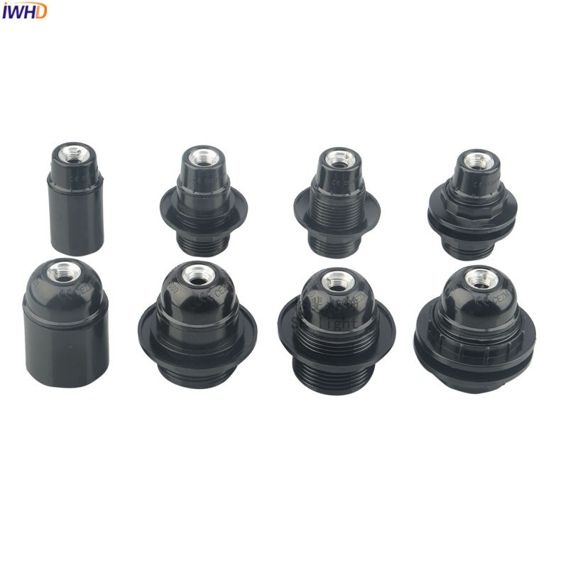 IWHD műanyag szerelvény Douille E27 E14 foglalatú izzótartó 110-220V Portalamparas E27 lámpatartó talp LED Retro Vintage UL CE