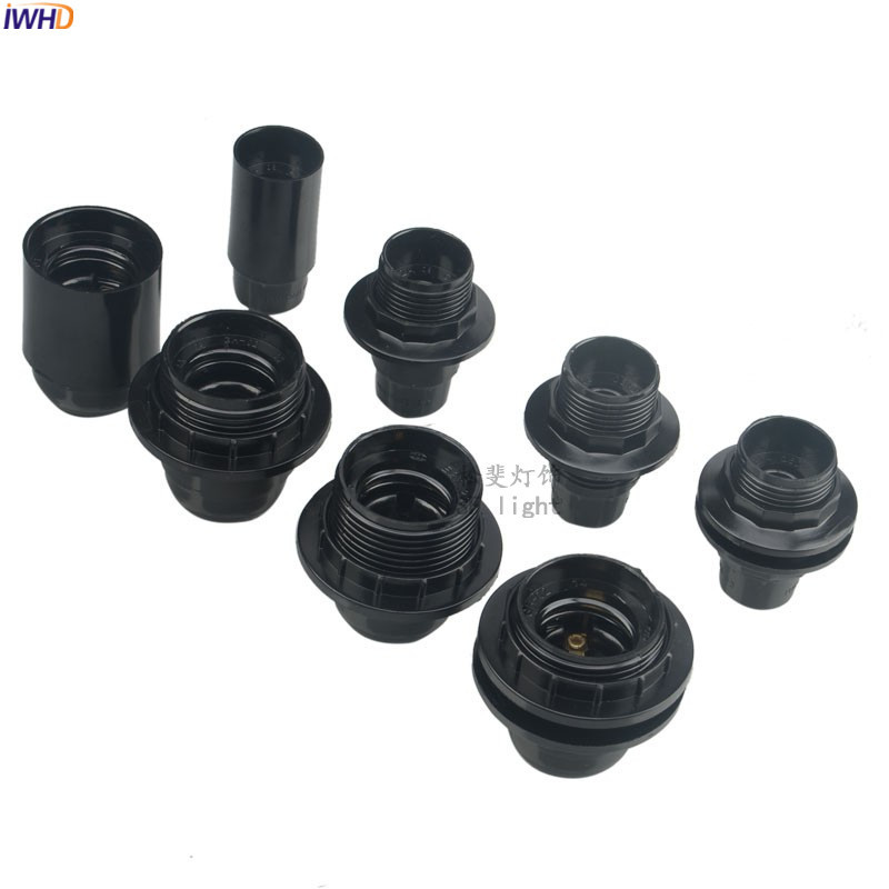 IWHD műanyag szerelvény Douille E27 E14 foglalatú izzótartó 110-220V Portalamparas E27 lámpatartó talp LED Retro Vintage UL CE