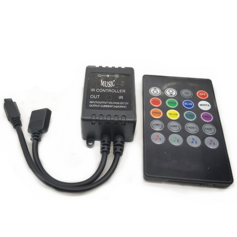 USB 20 muzikos mygtukai IR valdiklis juodas Nuotolinio garso jutiklis RGB LED juostai aukštos kokybės 5-24V