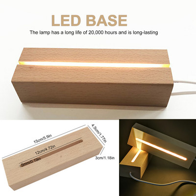 LED fény alap kerek fa tartó orgonit piramis kristály orgon energia generátor gyógyító reiki csakra meditációs díszhez