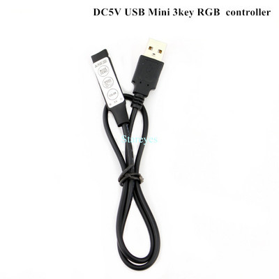 1 db DC5V USB LED RGB vezérlő Mini 3 gombos fényerőszabályzó IR 24 gombos RF 17 gombos Bluetooth vezeték nélküli távirányító 5 V RGB LED szalaghoz