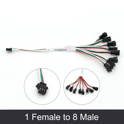 Mini jelerősítő átjátszó 3/4/8 fej WS2812B WS2811 16703 SK6812 3 Pin RGBIC címezhető LED szalagos sztring modulhoz 5-24V