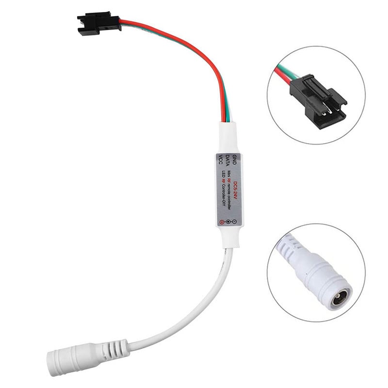 WS2811 WS2812 RGB LED szalagvezérlő WS2812B LED pixeles szalagfényvezérlő 14 kulcsos RF vezeték nélküli távirányító DC5V-24V