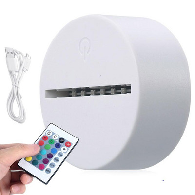 Akril 3D LED lámpatalp asztali éjszakai fény alap LED 7 színbeállító ABS USB távirányító világítási kiegészítők tömeges nagykereskedelem