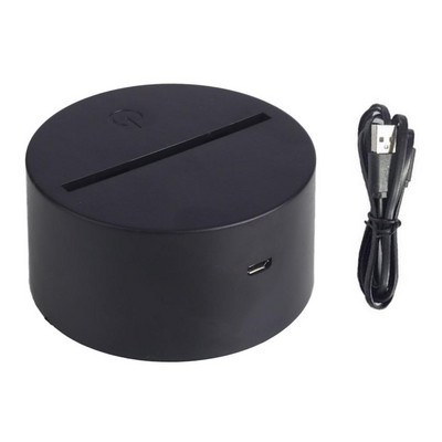 Akril 3D LED lámpatalp asztali éjszakai fény alap LED 7 színbeállító ABS USB távirányító világítási kiegészítők tömeges nagykereskedelem