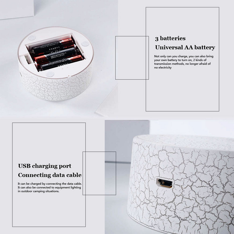 Akril 3D LED lámpatalp asztali éjszakai fény alap LED 7 színbeállító ABS USB távirányító világítási kiegészítők tömeges nagykereskedelem