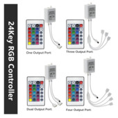24 kulcsos RGB vezérlő 12 V rgb LED fényszalag 4 tűs csatlakozó Univerzális távirányító IR vezérlő 5050 2835 LED szalaglámpa